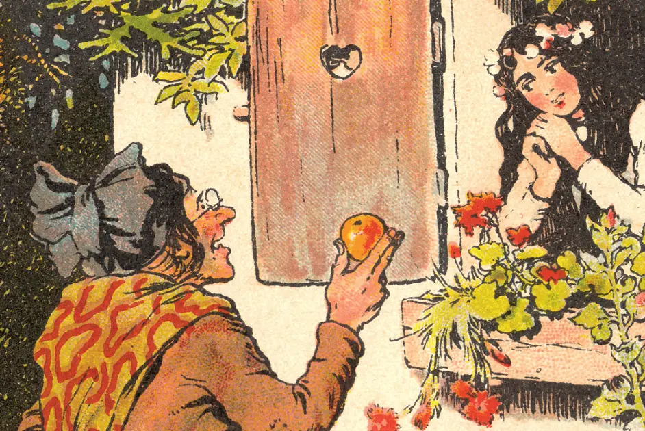 Ilustração do conto de fadas "Branca de Neve" dos Irmãos Grimm
