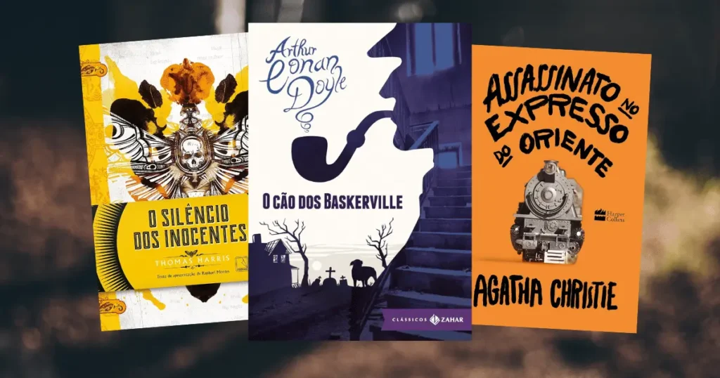 3 capas de livros de suspense policial